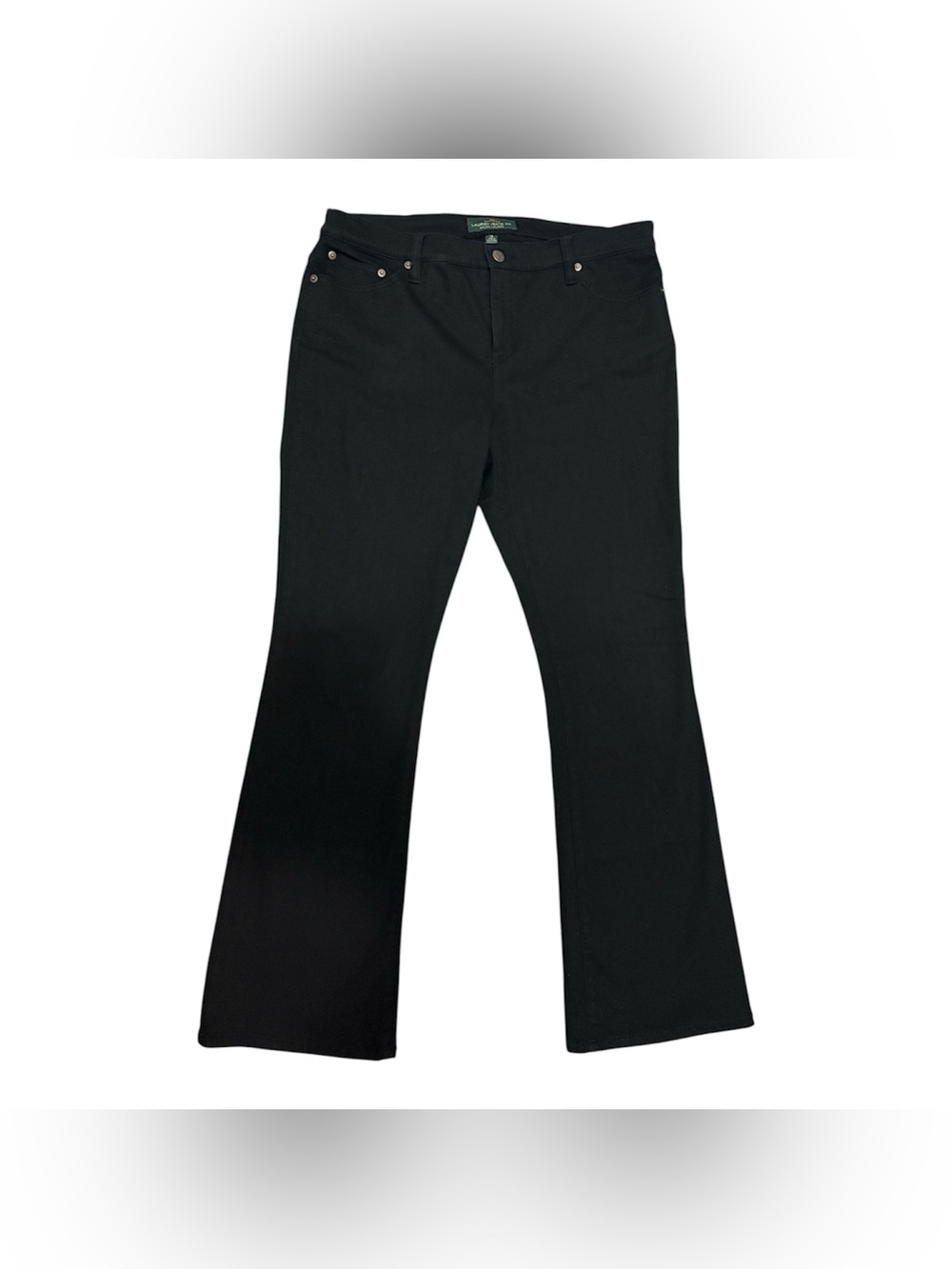 Y2K Ralph Lauren Black Bootcut Denim Stretch Mid Rise Jeans Women's Classic Fit